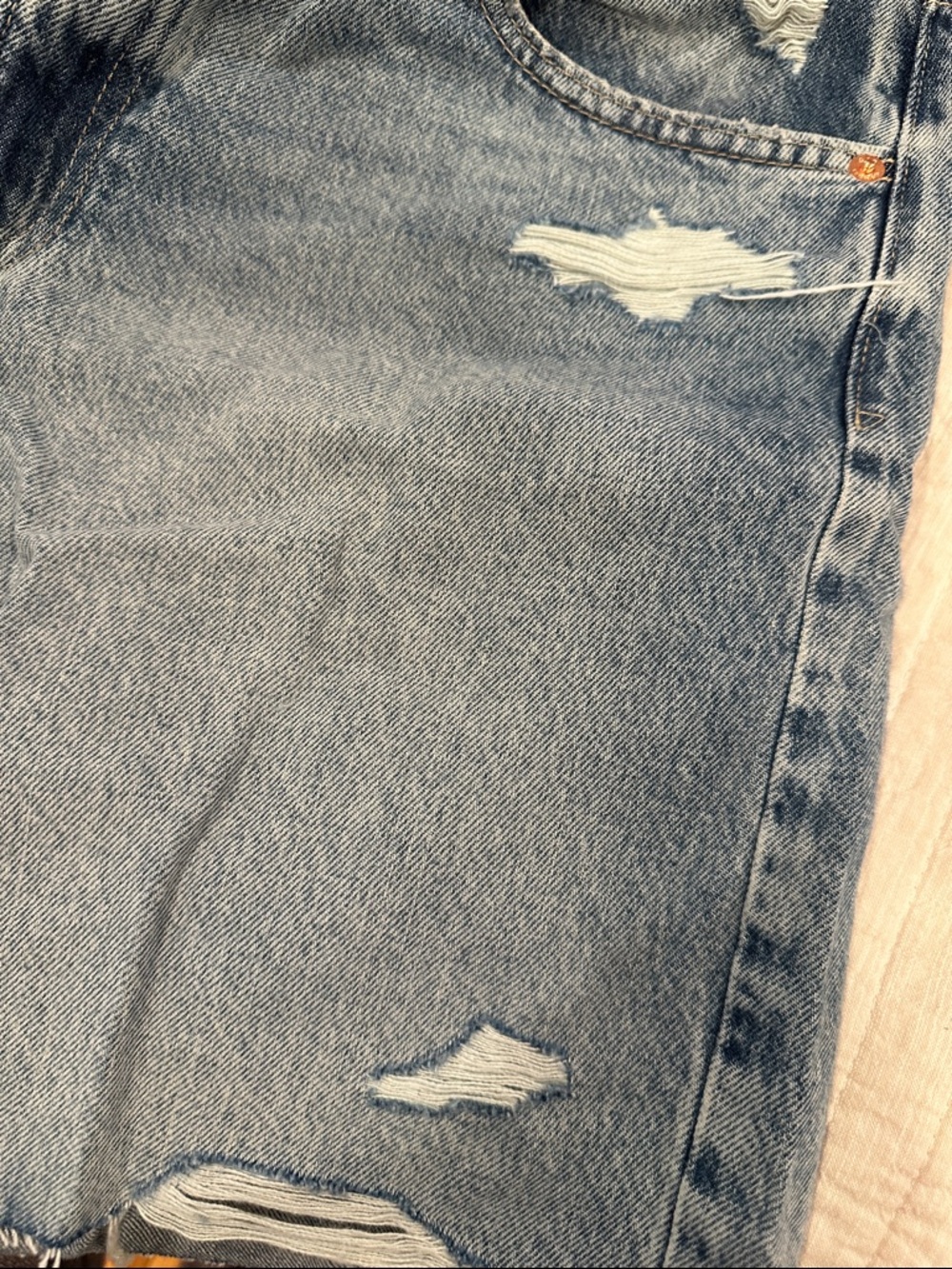 Loose Mid Rise Bermuda Denim Short - Picture 4 of 6
